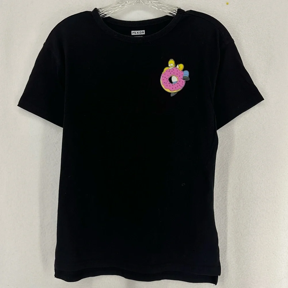 Old Navy Pop Sugar Homer Simpson Donut T Shirt Girls X-Large‎ Black